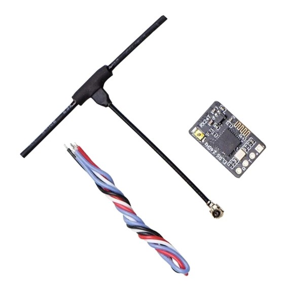 JHEMCU ELRS RX24T 2.4G ELRS Radio Nano Long Range High Refresh Receiver T-type Antenna 11X18mm RC FPV Racing Freestyle Drone